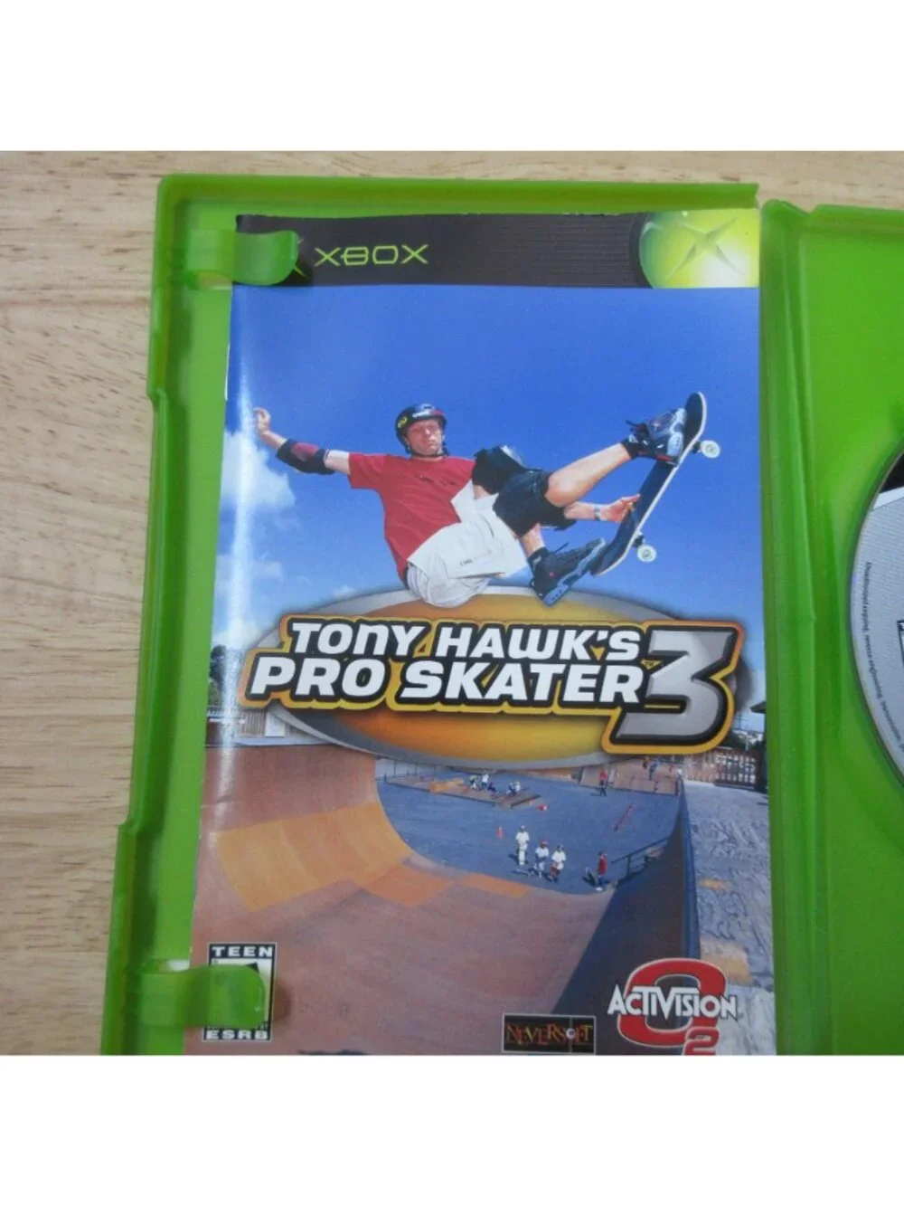 Tony Hawk's Pro Skater 3 Skateboarding (Microsoft Xbox, 2002) with Manual
